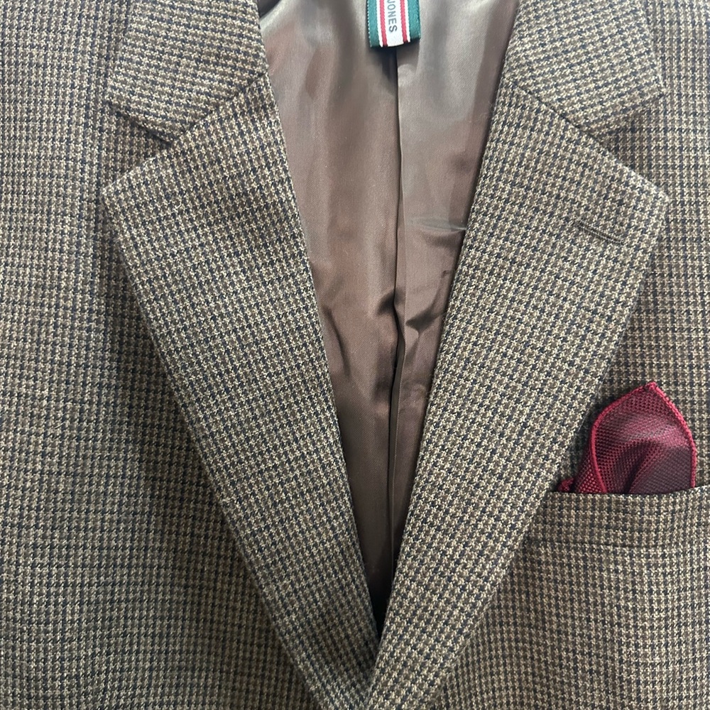 PJ Paul Jones Brown Tweed Blazer Dark Academia size L - Picture 2 of 8